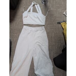 Lulu's White Two-Piece Jumpsuit size M